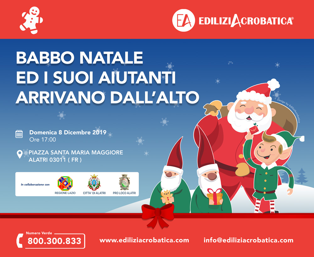 Babbo Natale Acrobatico ed i suoi aiutanti arrivano ad Alatri Domenica 8 dicembre!
